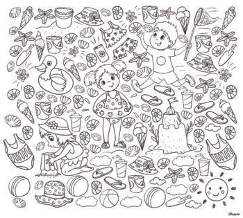 Summer Giant Colouring Sheet